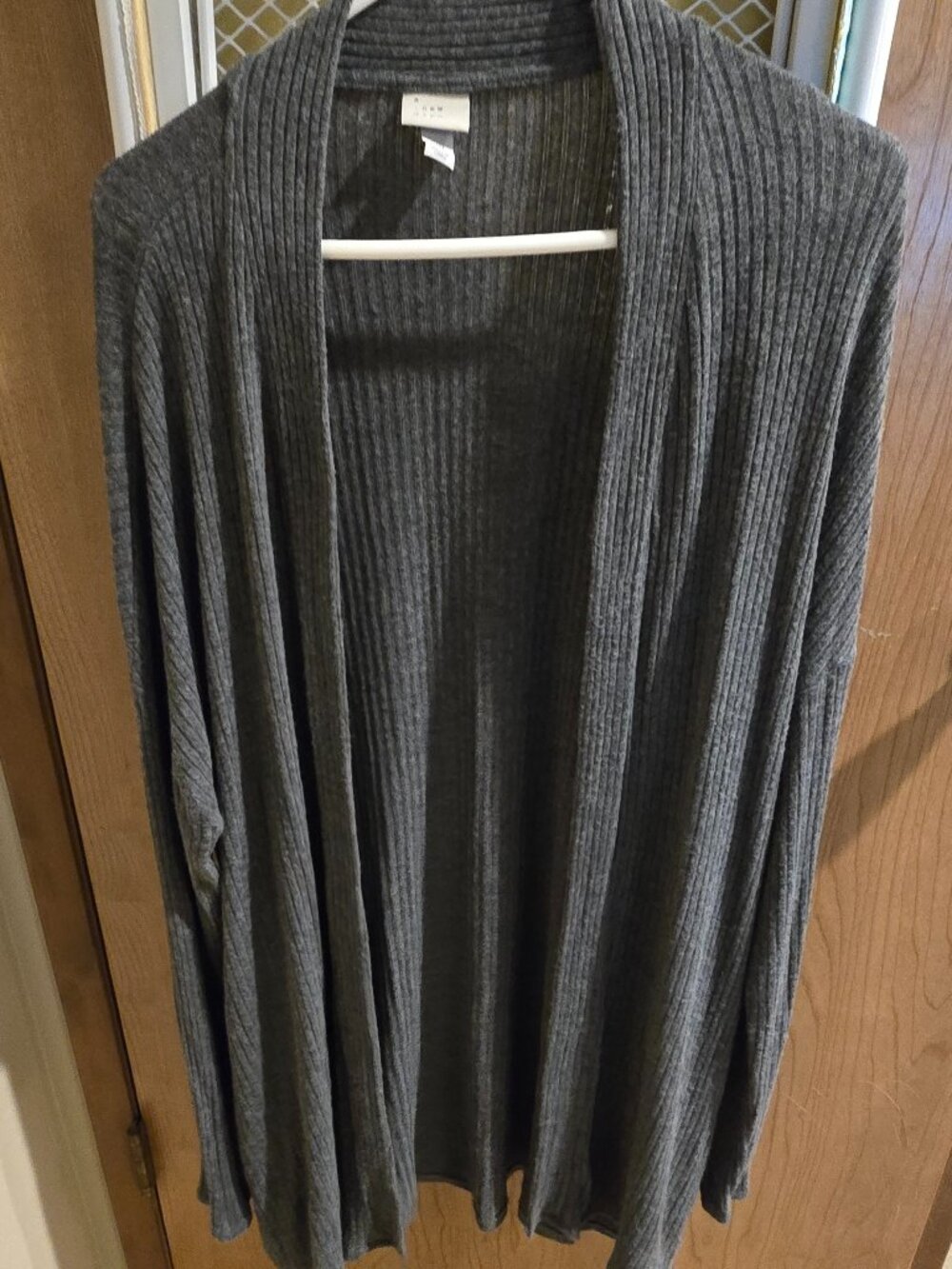 A New Day Charcoal Grey Open Front Ribbed Cardigan XXL
